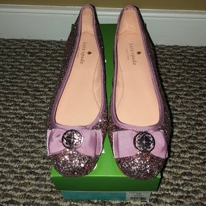 Kate Spade Fontana Too flats rose gold glitter